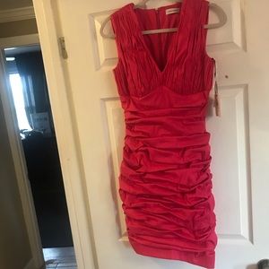 NWT- Calvin Klein ruched Pink Cocktail dress sz 4